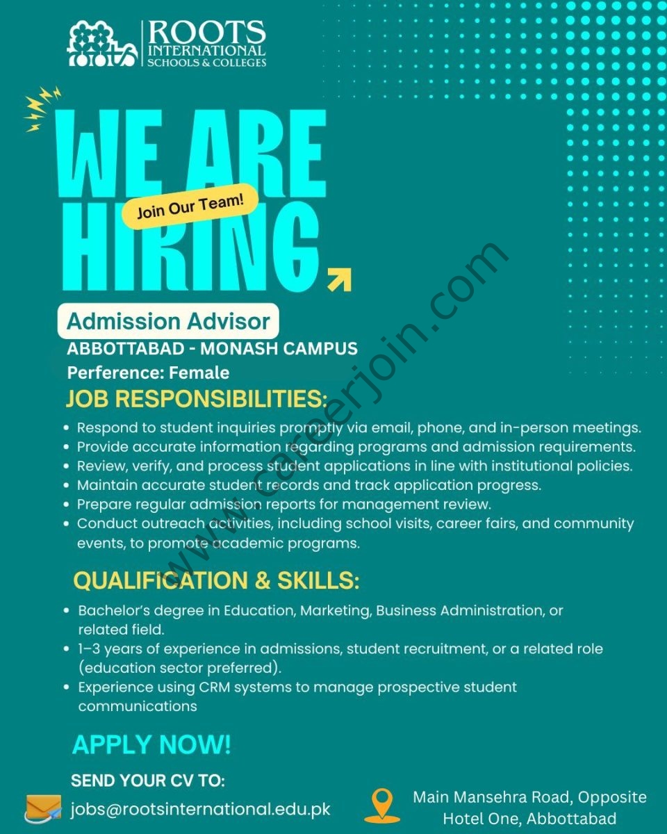 ROOTS International Schools & Colleges Jobs June 2026 1