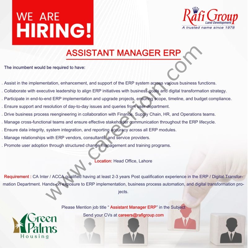 Rafi Group Jobs Assistant Manager ERP 1