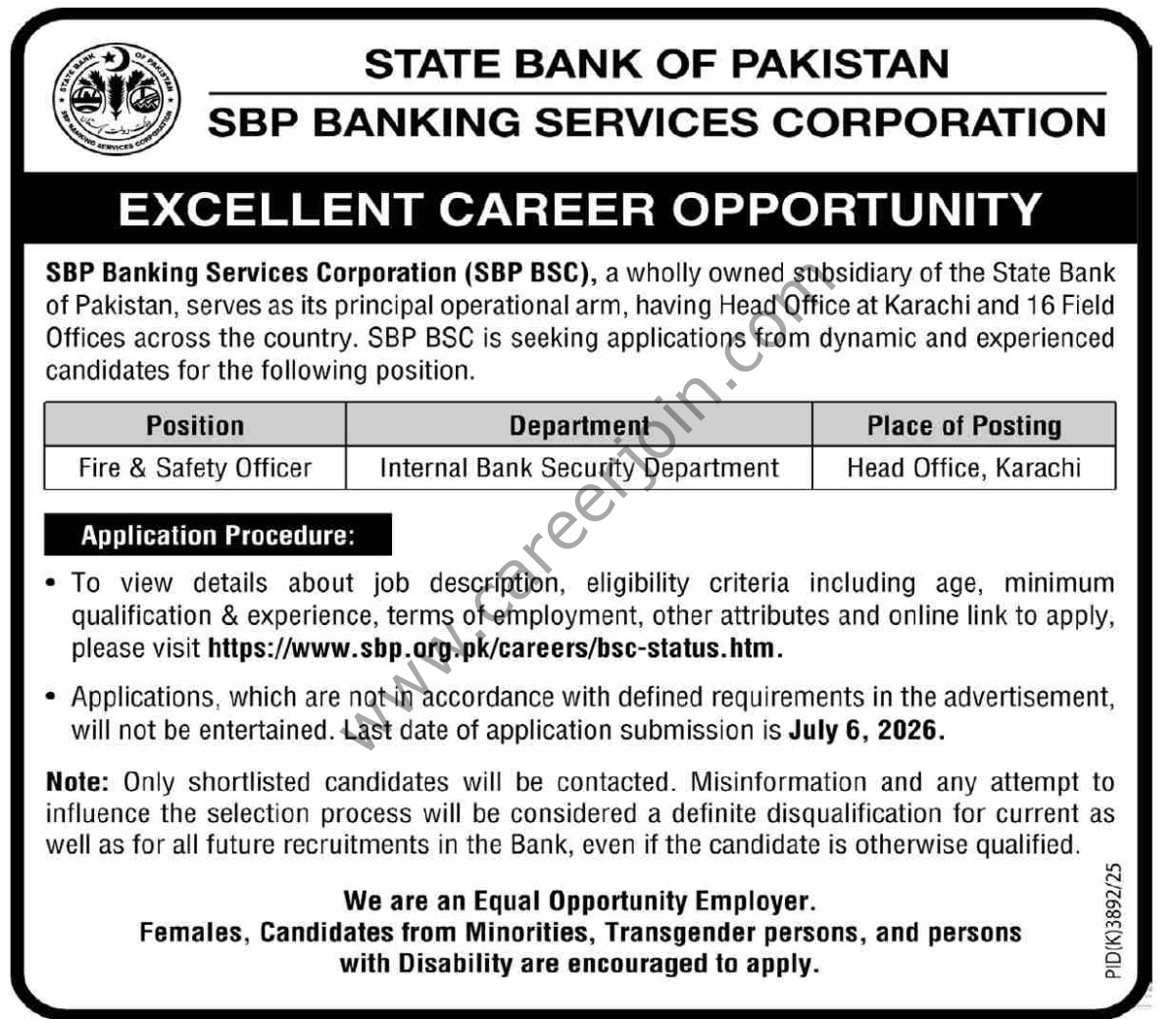 SBP Banking Services Corp Jobs 21 June 2026 Dawn 1