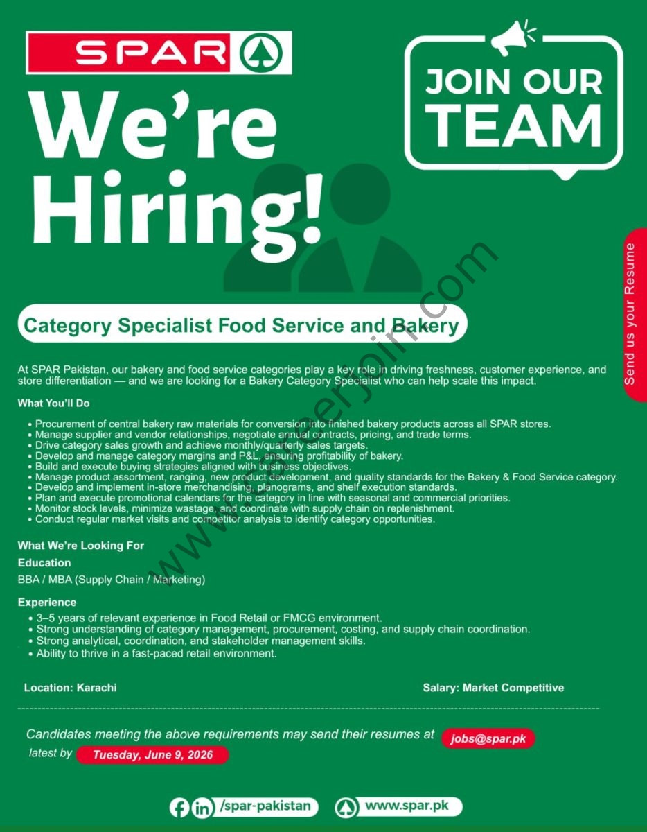 SPAR Pakistan Jobs Category Specialist 1