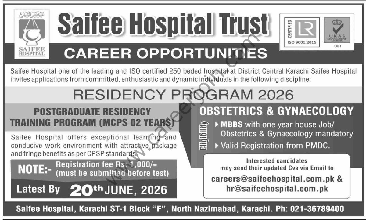 Saifee Hospital Trust Jobs 07 June 2026 Dawn 1