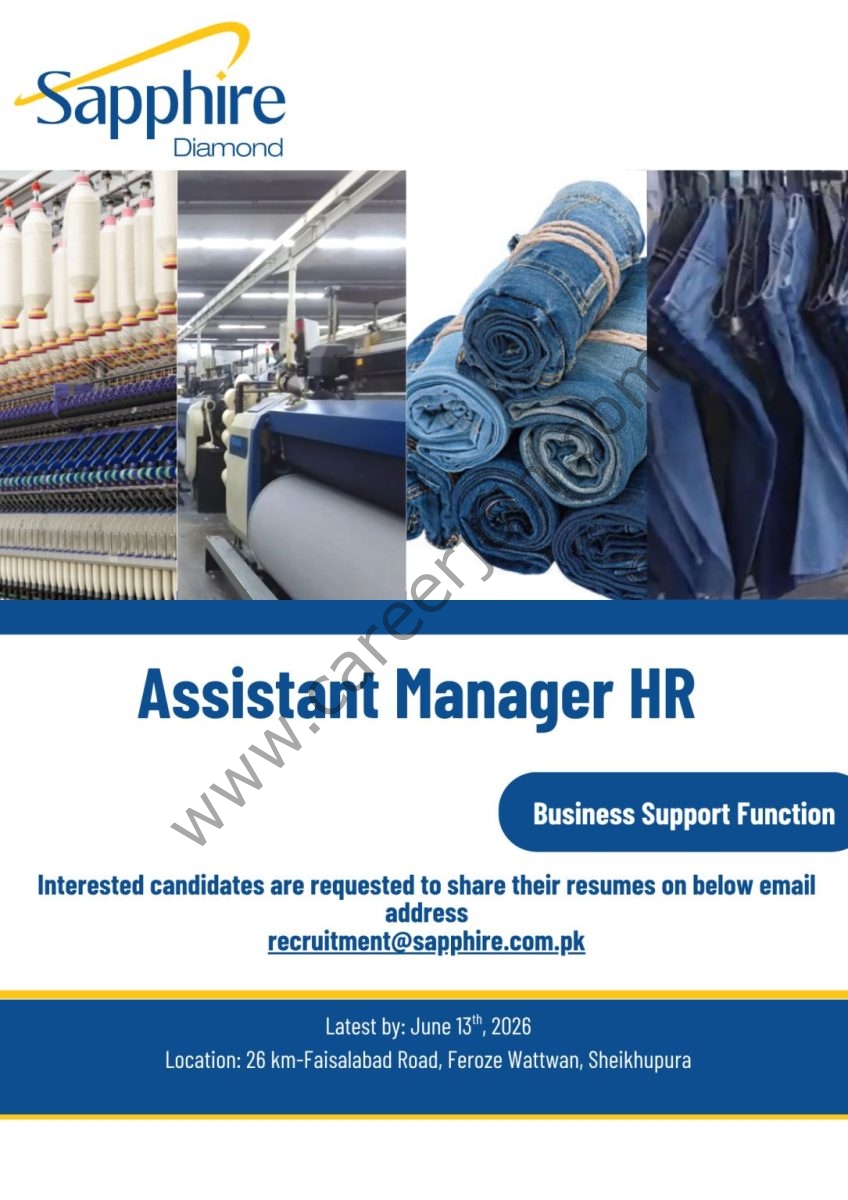 Sapphire Diamond Jobs Assistant Manager HR  1
