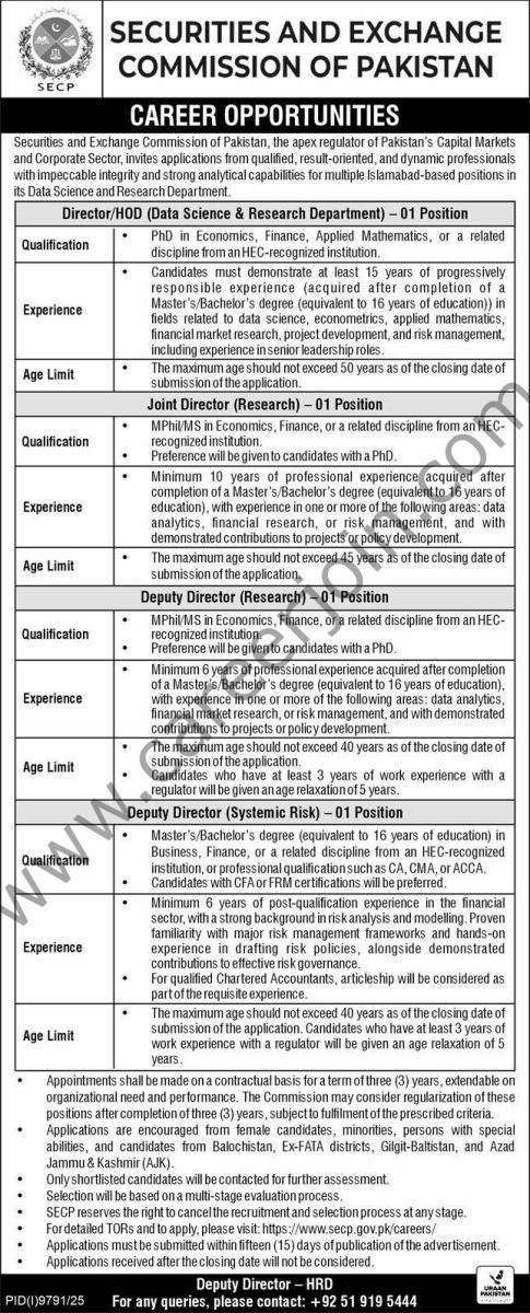Securities Exchange Commission of Pakistan SECP Jobs 07 June 2026 Express 1