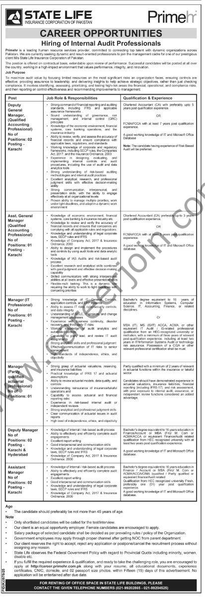 State Life Insurance Corp Jobs 28 June 2026 Express Tribune 1