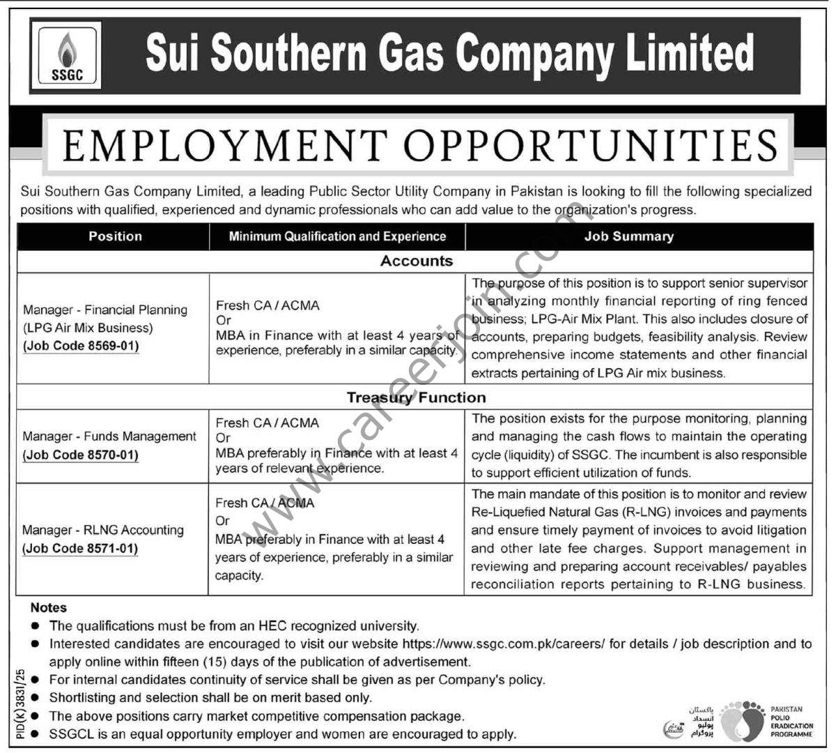 Sui Southern Gas Co Ltd SSGC Jobs 14 June 2026 Dawn 1