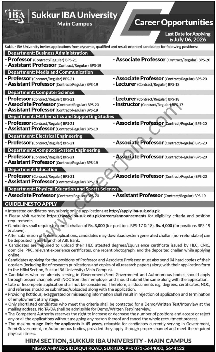 Sukkur IBA University Jobs 07 June 2026 Dawn 1