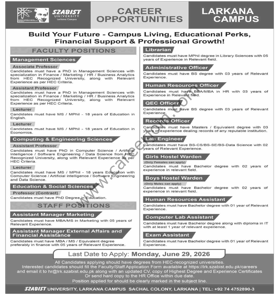 Sukkur University Jobs 14 June 2026 Dawn 1