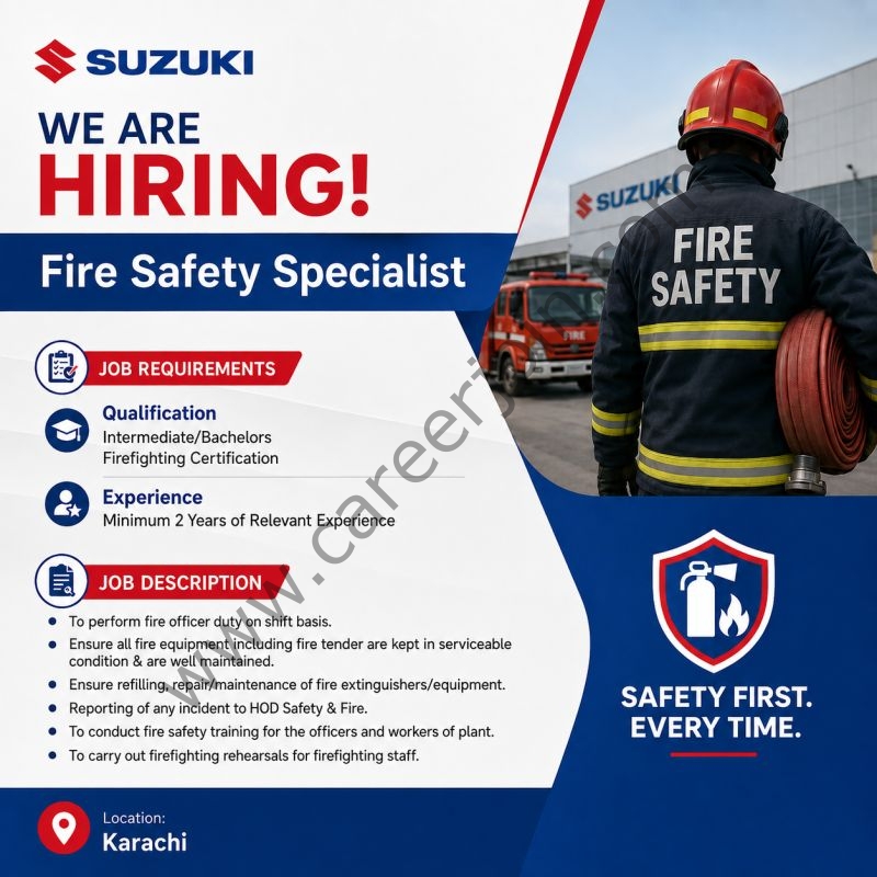 Suzuki Motor Company Pvt Ltd Jobs Fire Safety Specialist 1