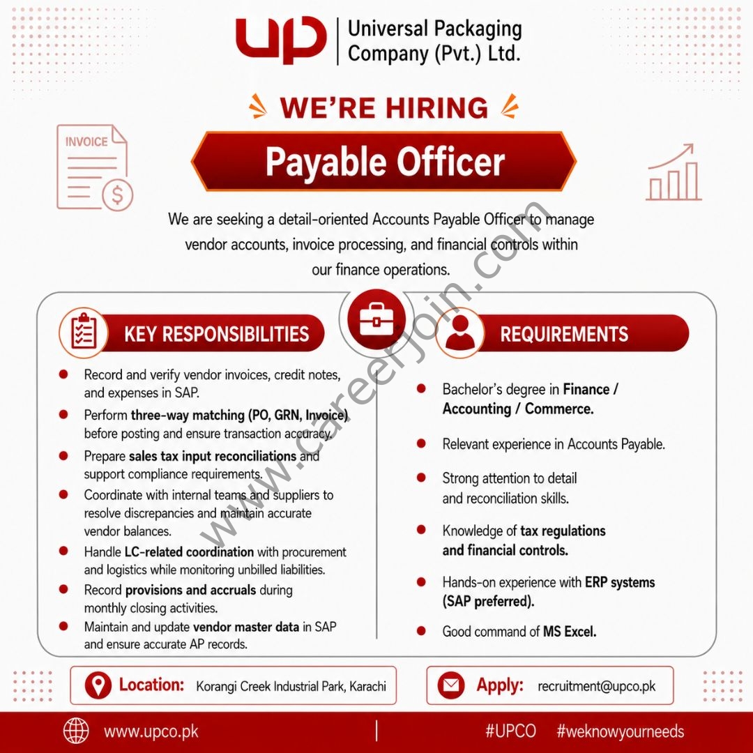 Universal Packaging Company Pvt Ltd UPCO Jobs Shift Incharge 1