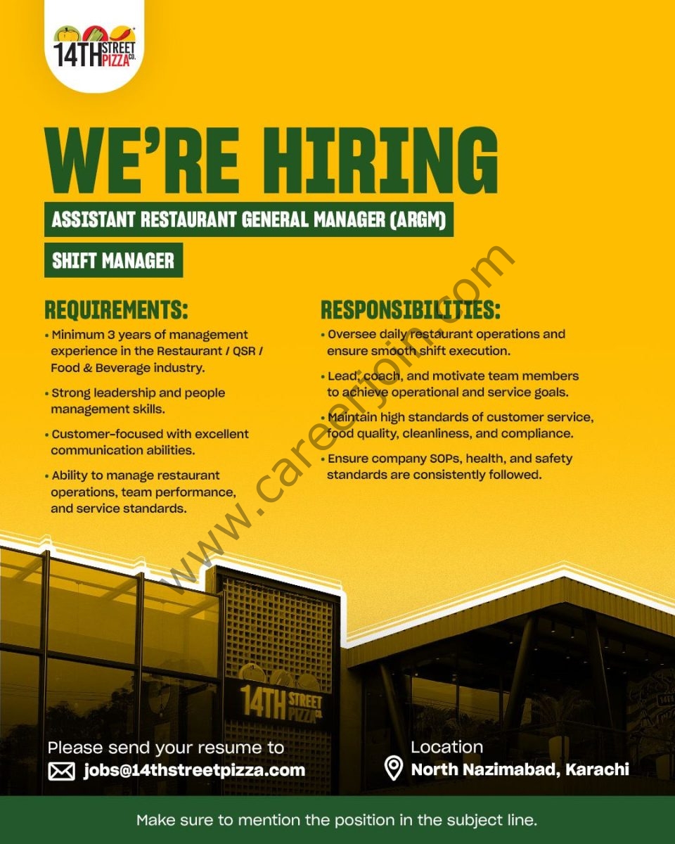 14th Street Pizza Jobs July 2026 1