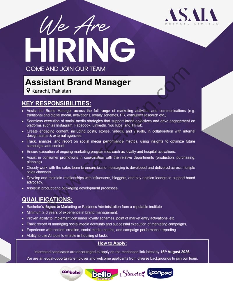 ASAIA Pvt Ltd Jobs Assistant Brand Manager 1
