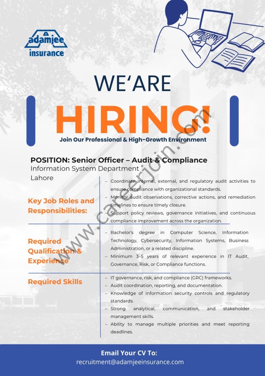 Adamjee Insurance Company Limited Jobs July 2026 3
