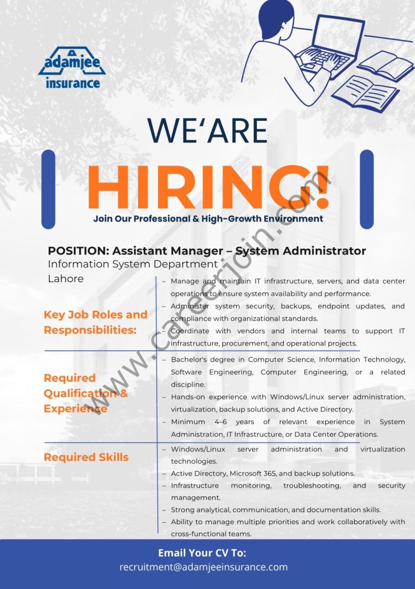 Adamjee Insurance Company Limited Jobs July 2026 1