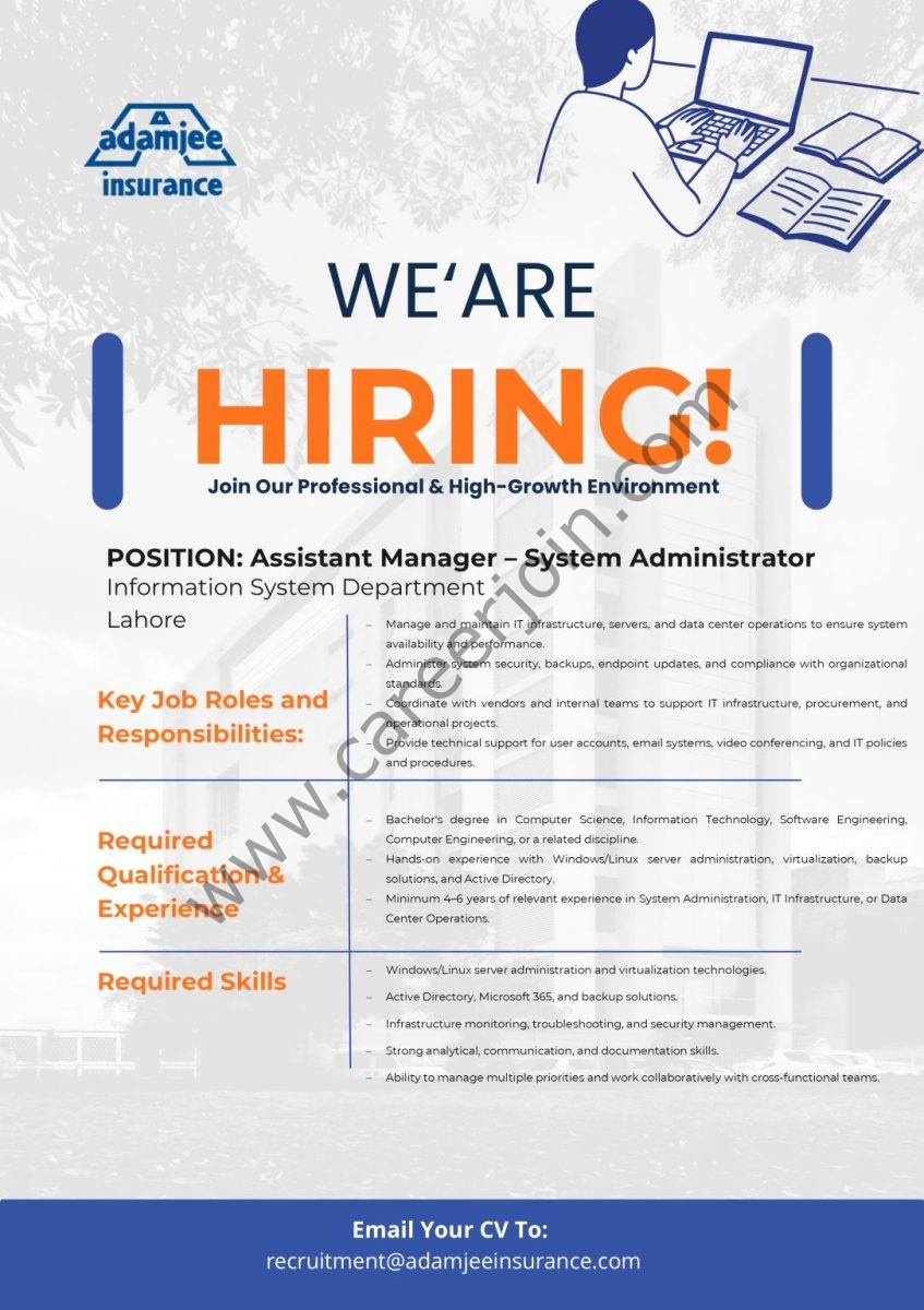 Adamjee Insurance Company Limited Jobs July 2026 1