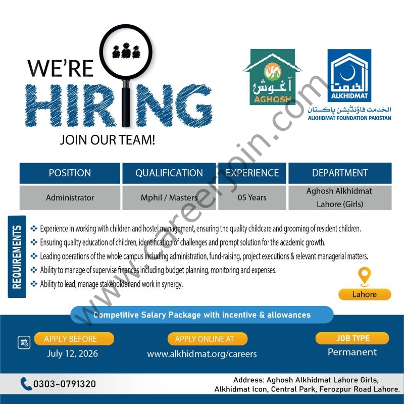 Alkhidmat Foundation Pakistan Jobs July 2026 1