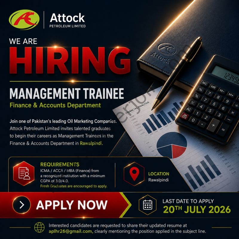 Attock Petroleum Limited Jobs Management Trainee (Finance & Accounts) 1