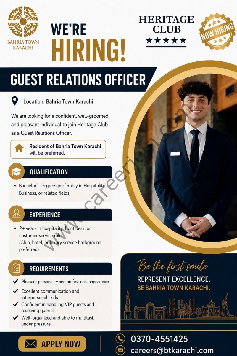 Bahria Town Karachi Jobs Guest Relations Officer 1
