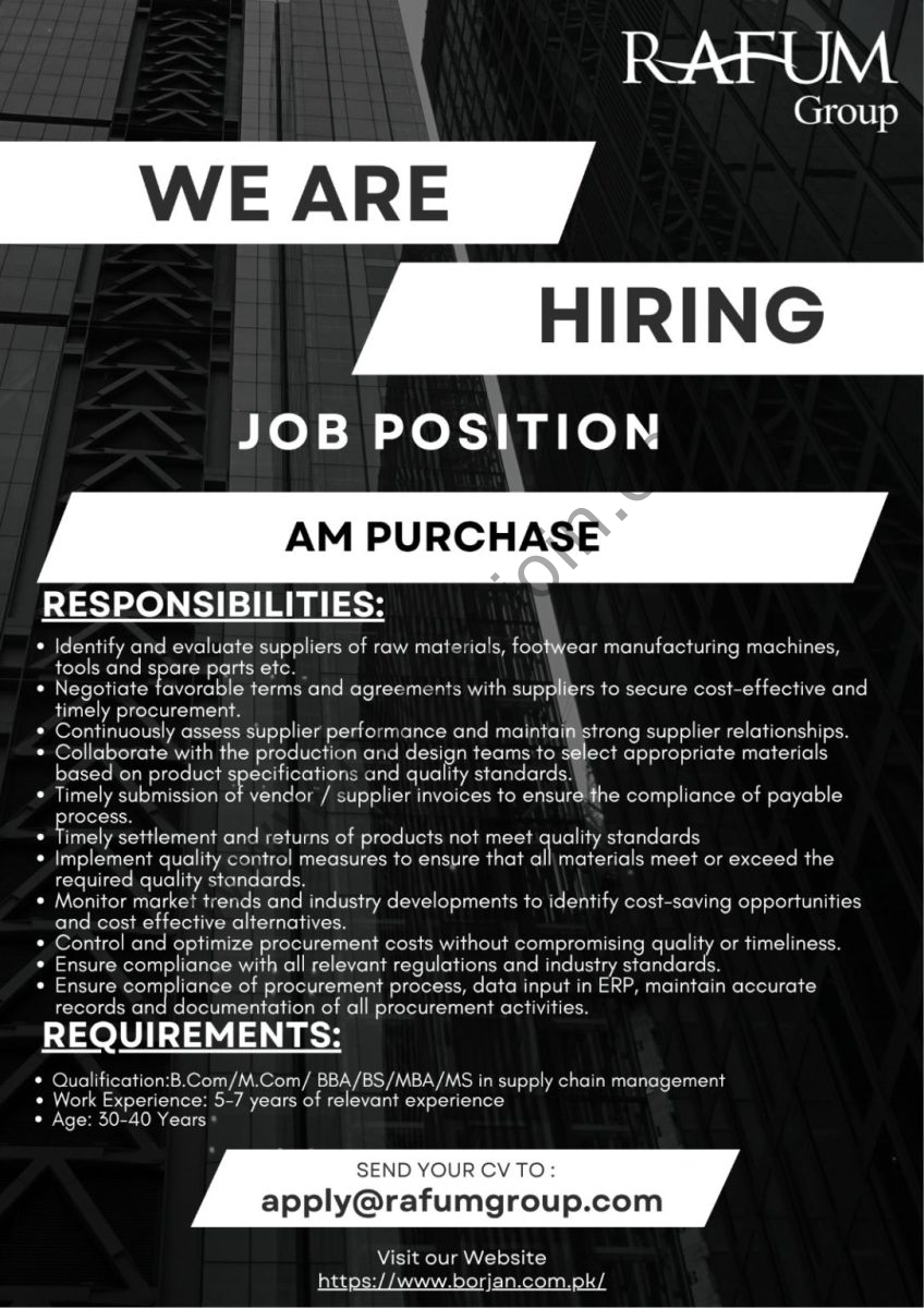 BORJAN Pvt Ltd Jobs AM Purchase 1