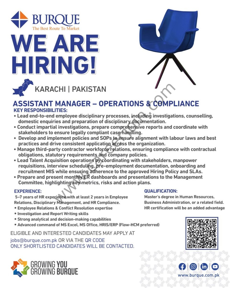 Burque Corporation Limited Jobs Assistant Manager Operations & Compliance 1