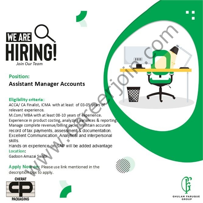 Cherat Packaging Ltd Jobs Assistant Manager Accounts 1