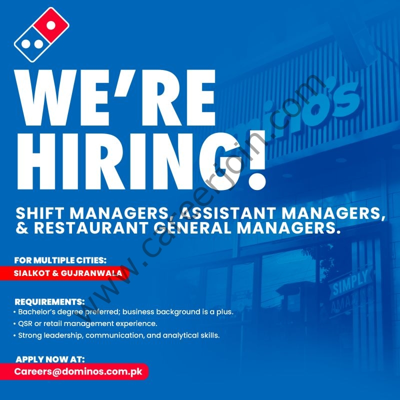 Domino's Pizza Pakistan Jobs July 2026 1