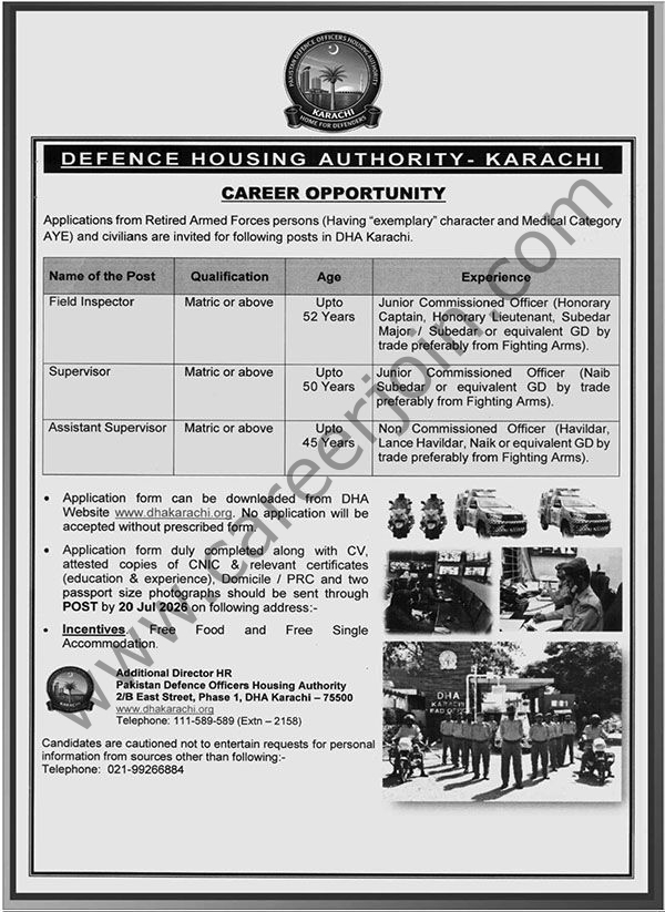 Defence Housing Authority DHA Jobs 12 July 2026 Nawiwaqt 1