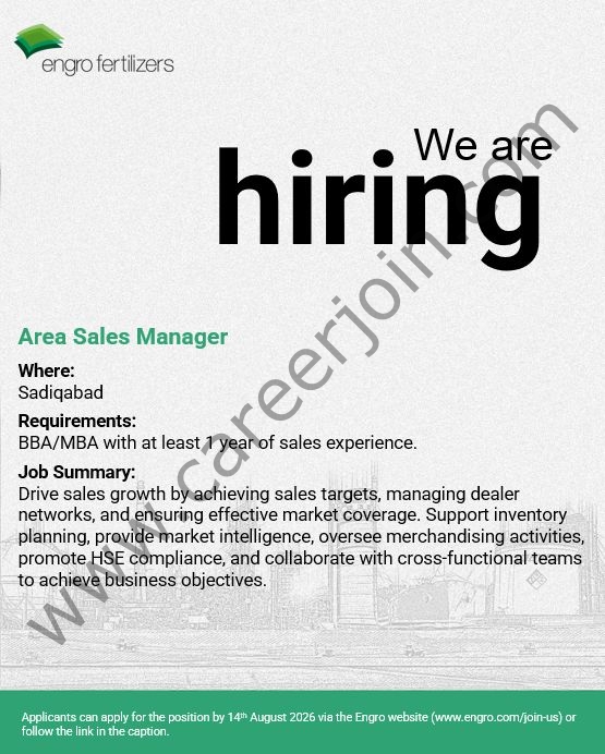 Engro Fertilizers Limited Jobs August 2026 1