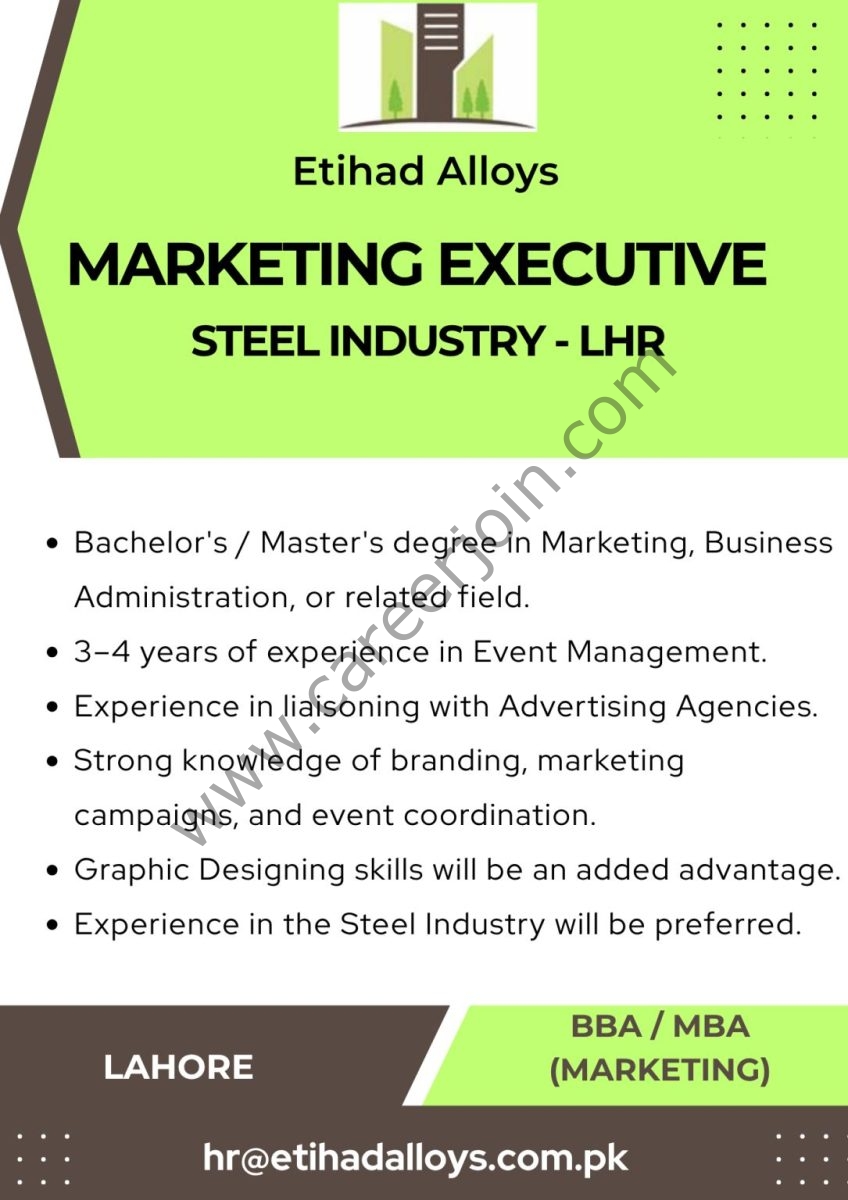 Etihad Alloys Pvt Ltd Jobs July 2026 2