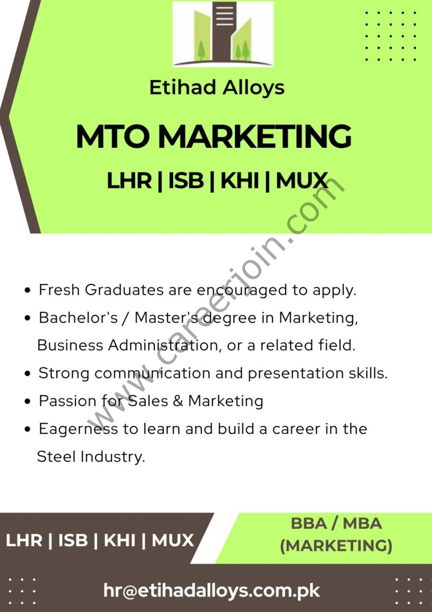 Etihad Alloys Pvt Ltd Jobs July 2026 3
