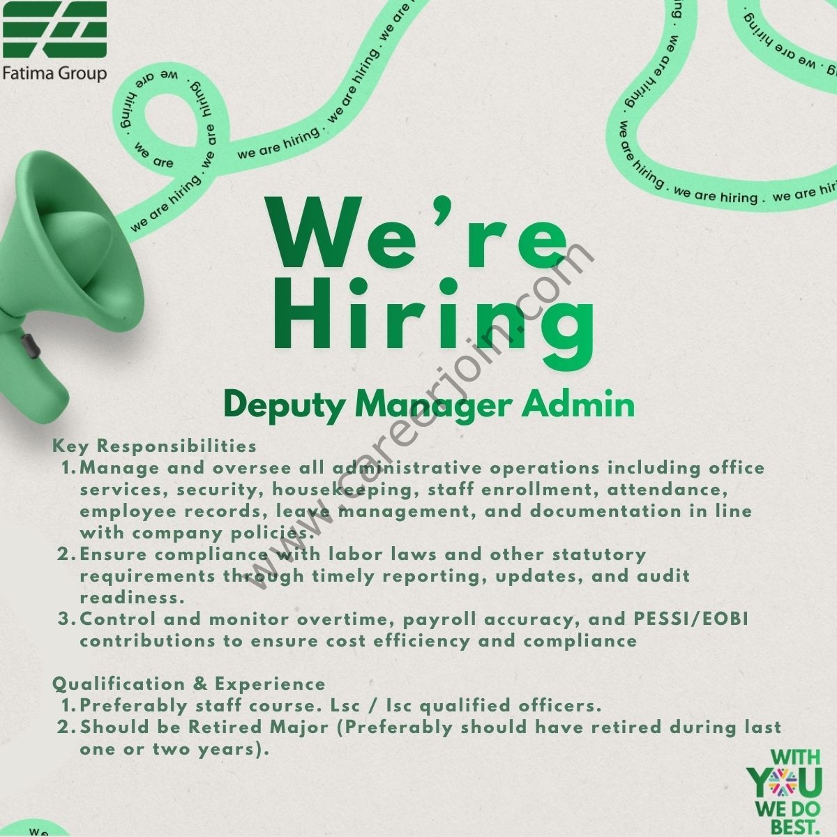 Fatima Group Jobs Deputy Manager Admin 1
