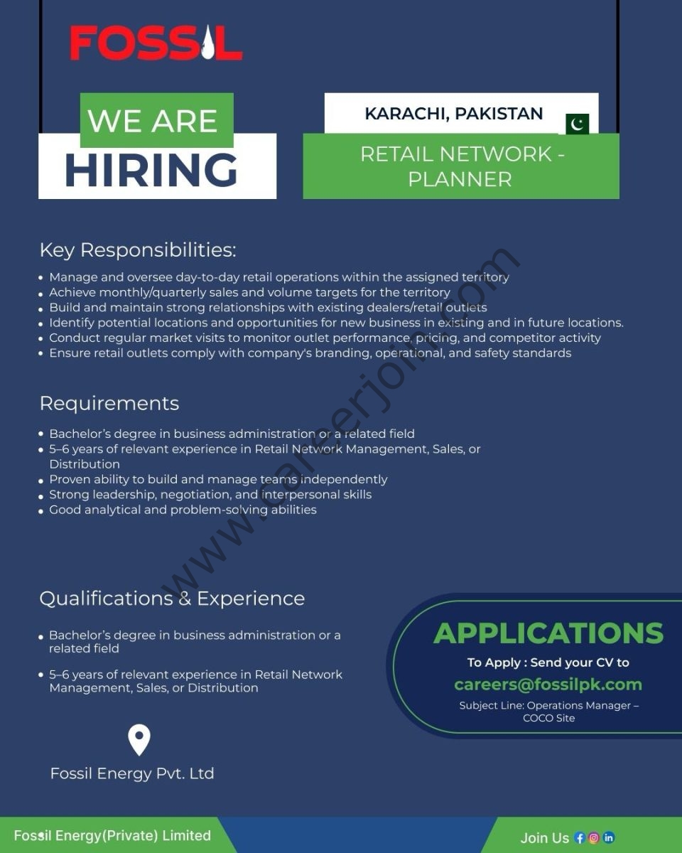 Fossil Energy Jobs Retail Network Planner 1