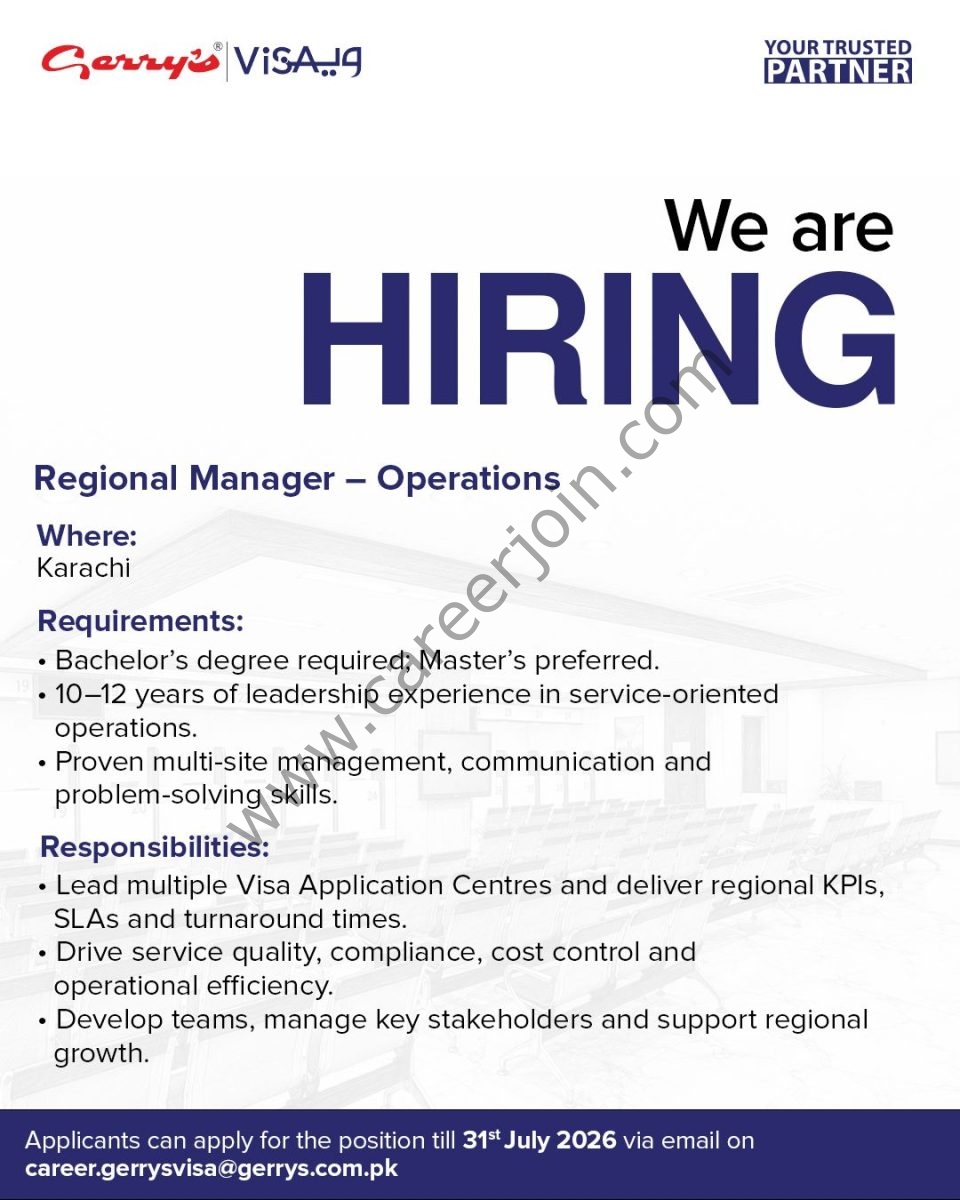 Gerry's Visa Jobs Regional Manager Operations 1