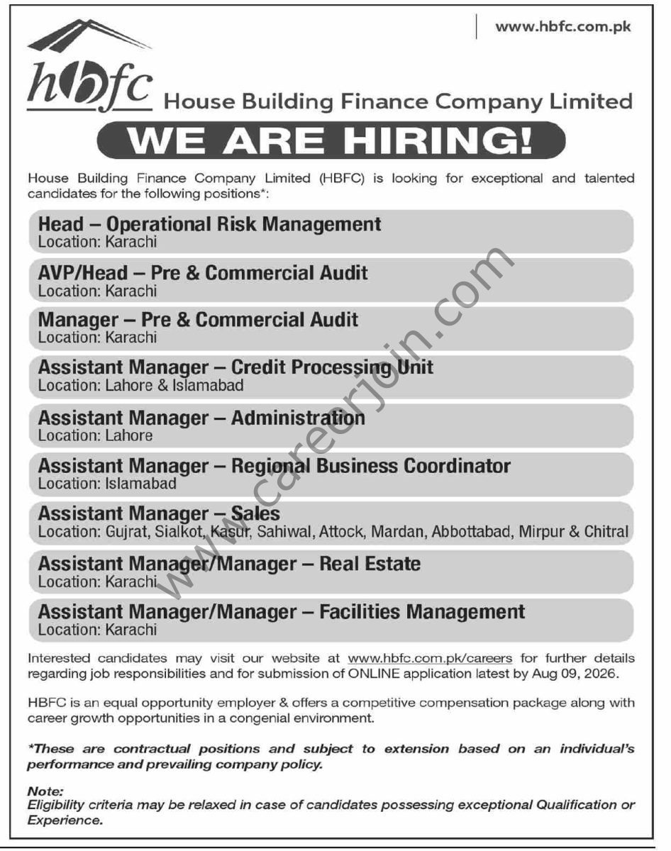 House Building Finance Co Ltd HBFC Jobs 26 July 2026 Dawn 1
