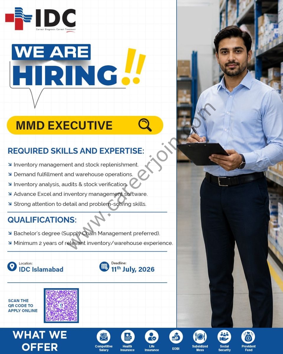 Islamabad Diagnostic Centre (IDC) Jobs MMD Executive 1