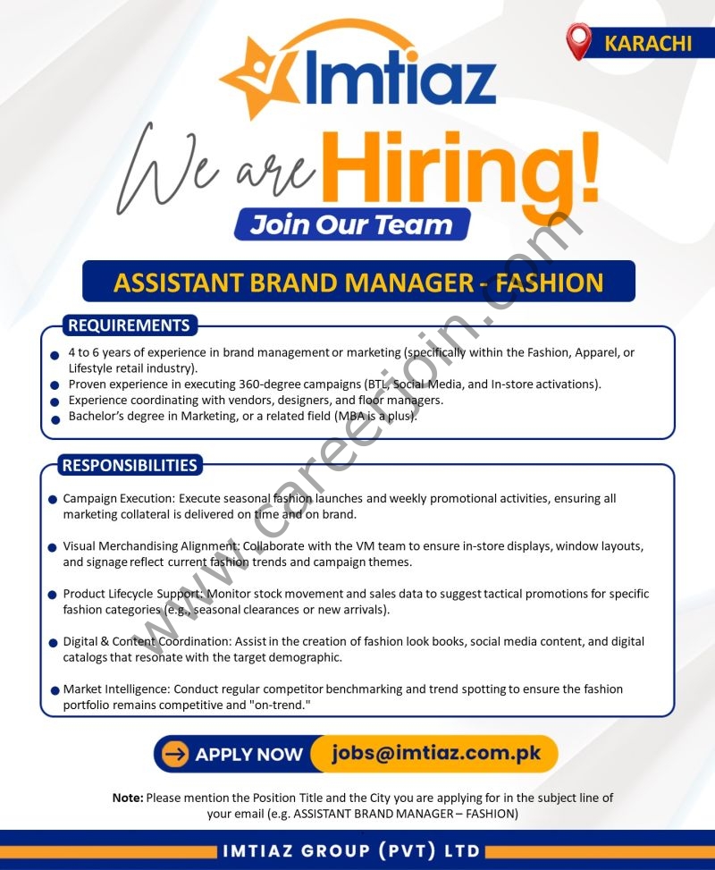 Imtiaz Super Market Jobs July 2026 1