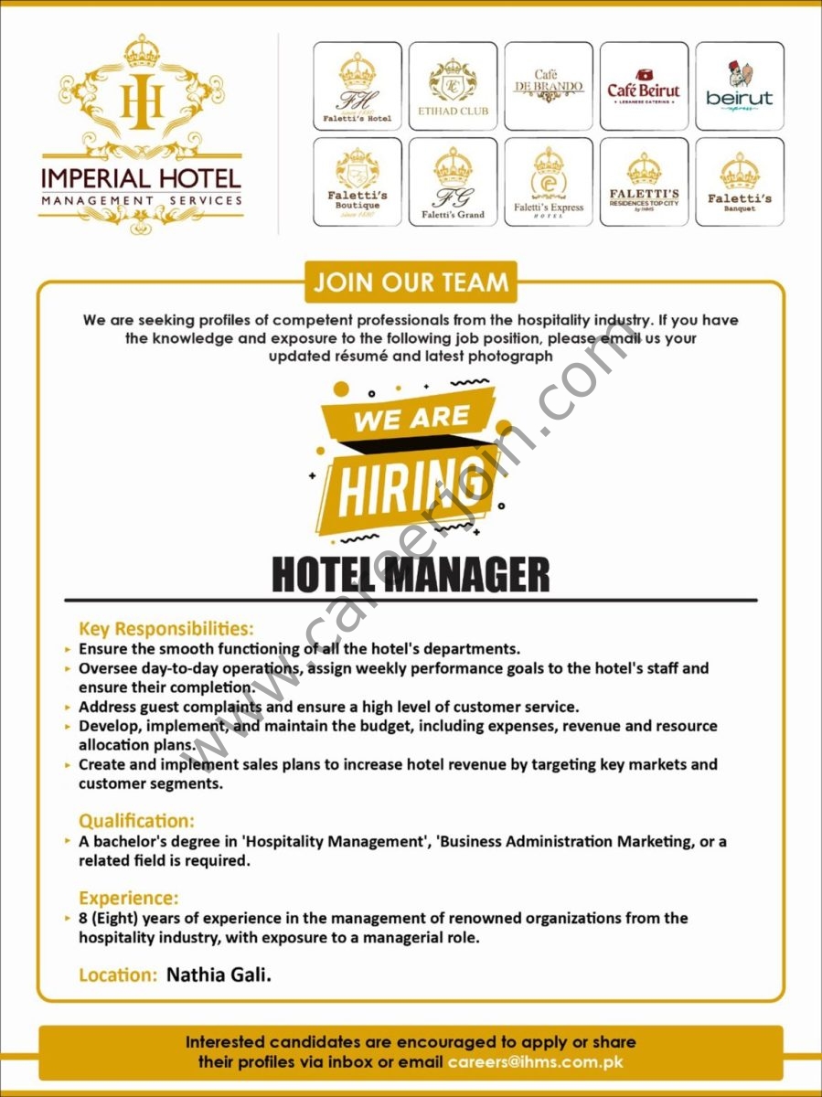 Imperial Hotel Management Services Jobs Hotel Manager 1