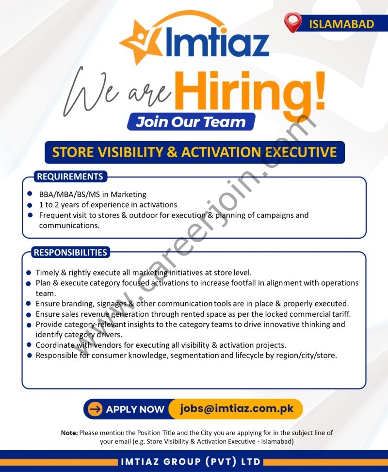 Imtiaz Super Market Jobs July 2026 2
