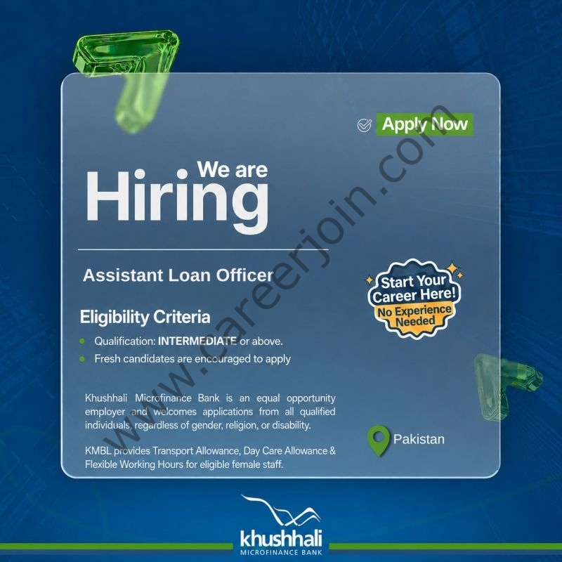 Khushhali Microfinance Bank Jobs Assistant Loan Officers 1