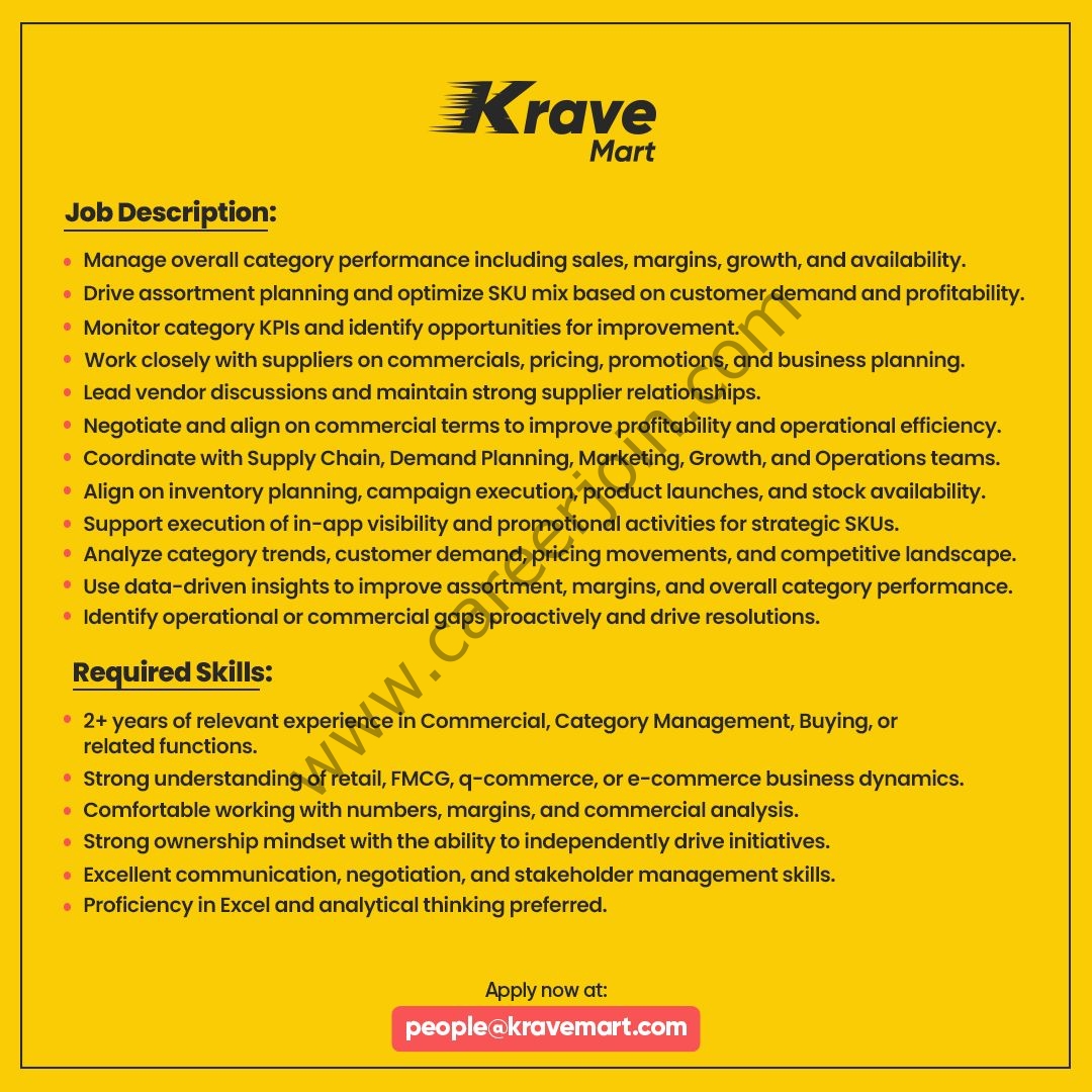 Krave Mart Pvt Ltd Jobs Category Specialist 2