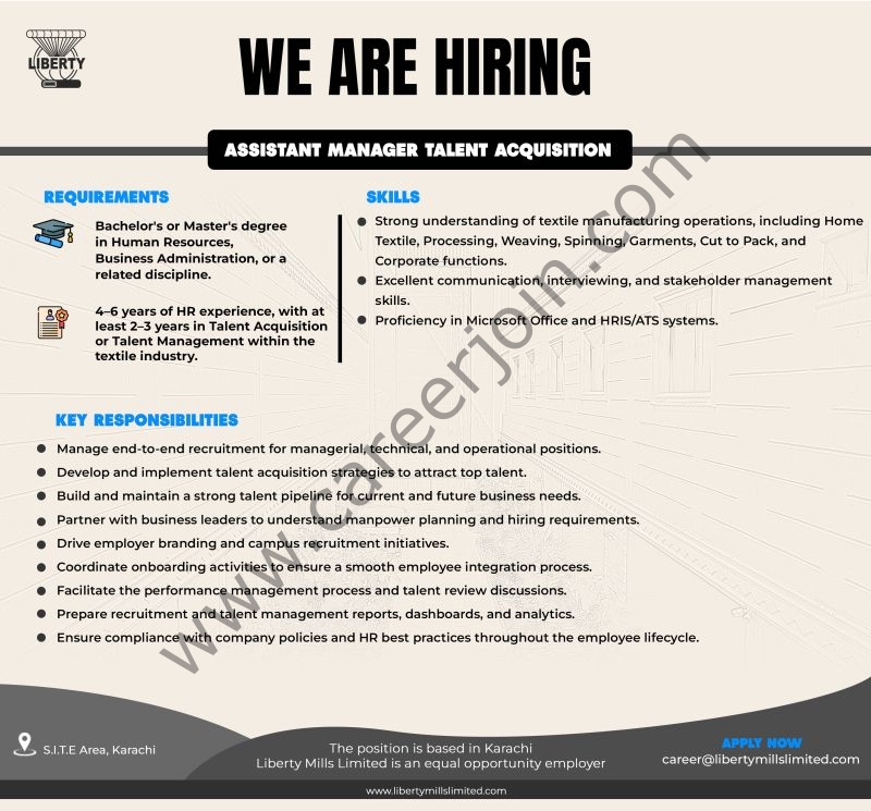 Liberty Mills Limited Jobs Assistant Manager Talent Acquisition 1