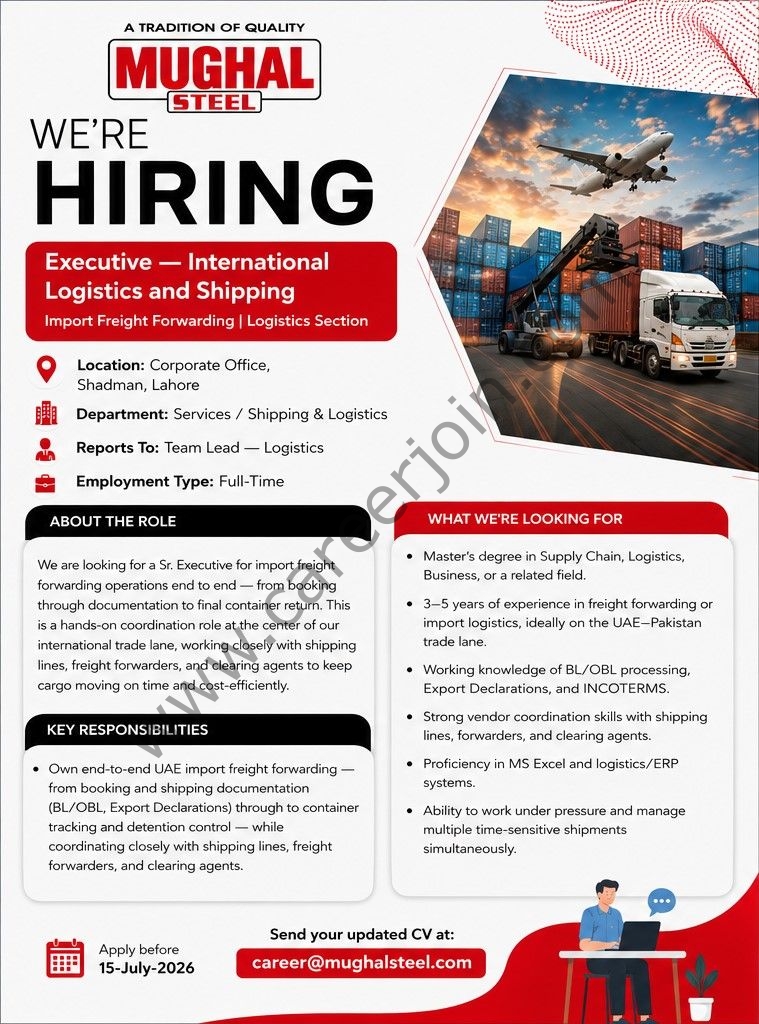Mughal Steel Jobs July 2026 1