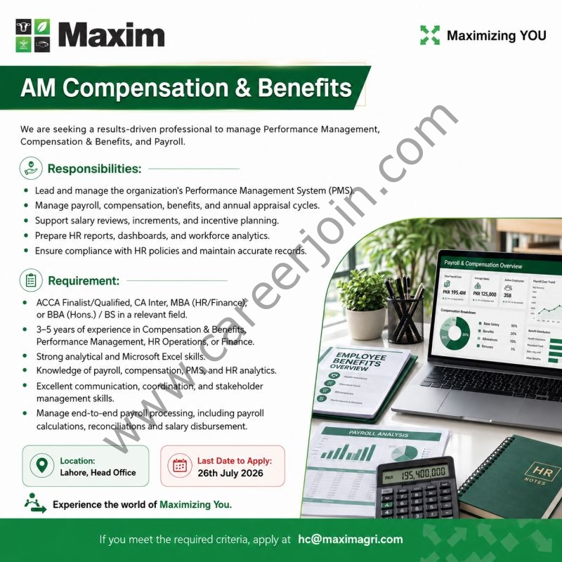 Maxim Agri Pvt Ltd Jobs Assistant Manager Compensation & Benefits 1