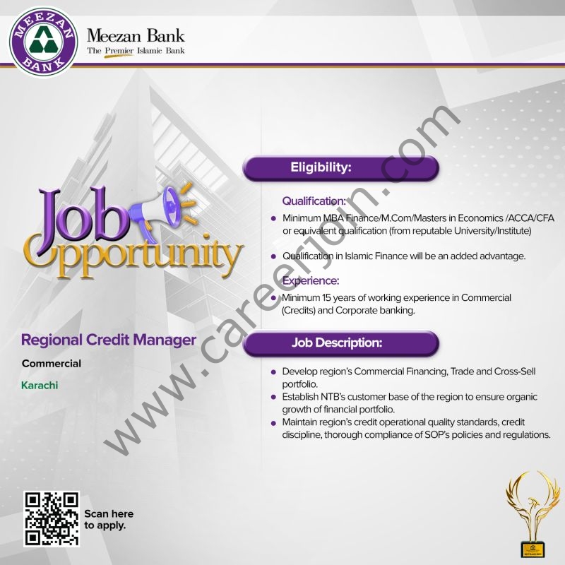 Meezan Bank Limited Jobs Regional Credit Manager 1