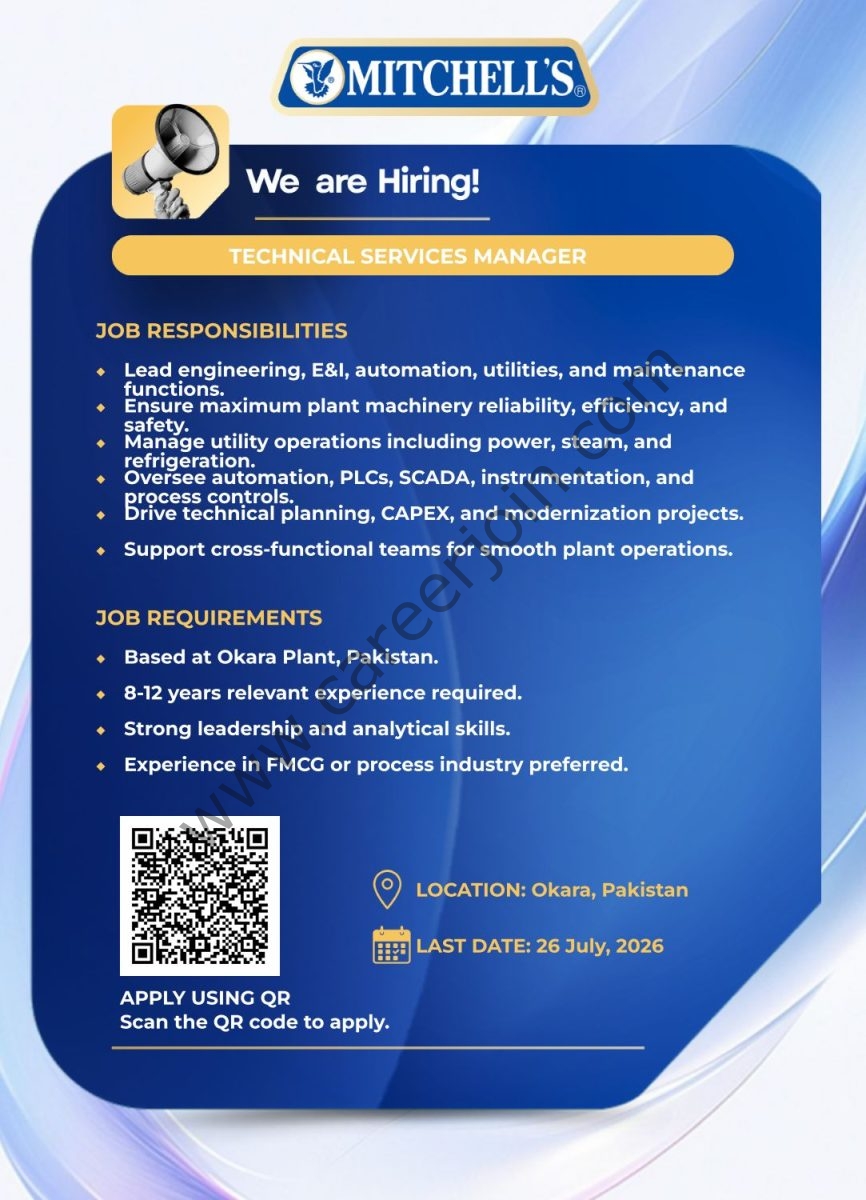 Mitchell's Fruit Farms Limited Jobs Technical Services Manager 1