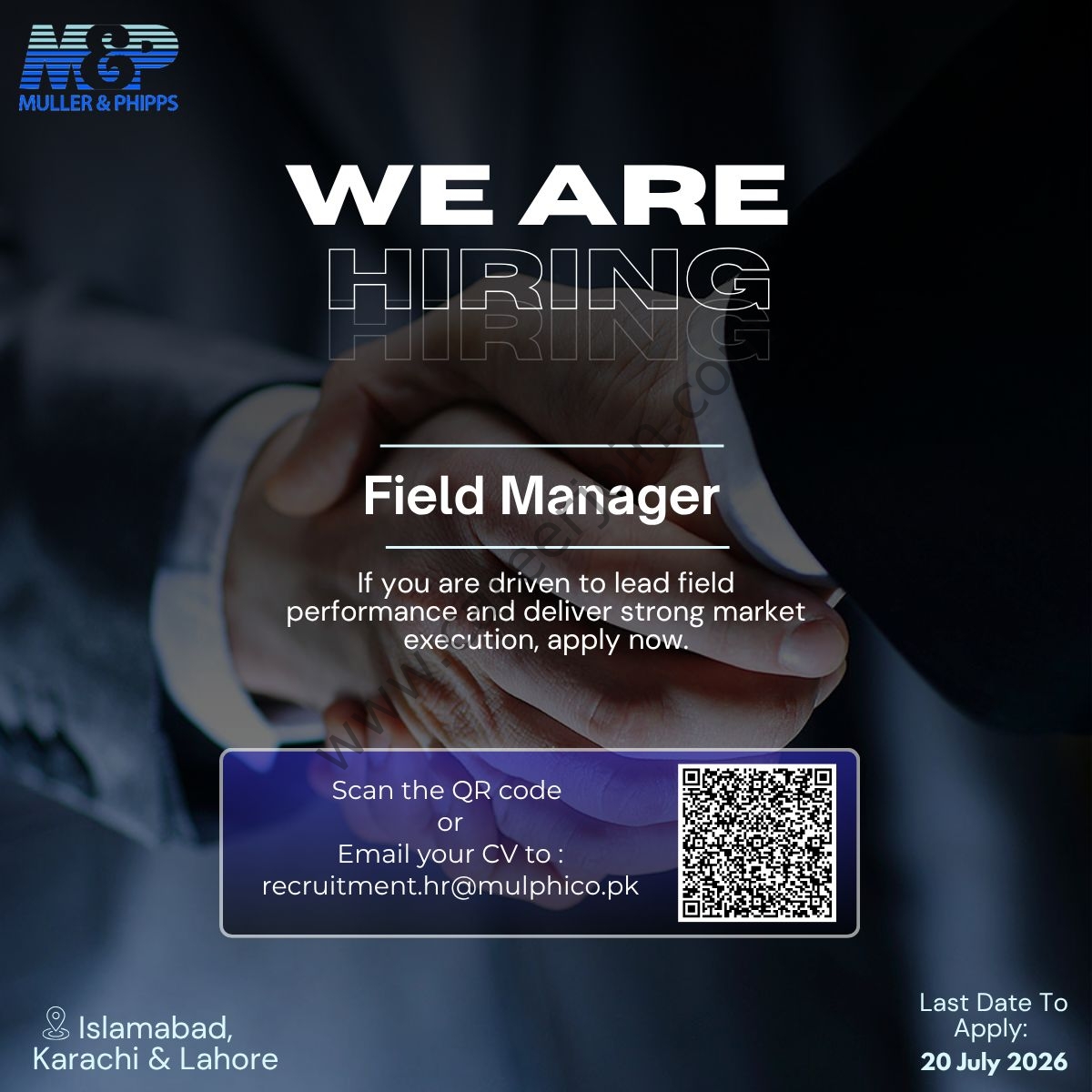 Muller & Phipps Pakistan (Pvt) Ltd Jobs Field Manager 1