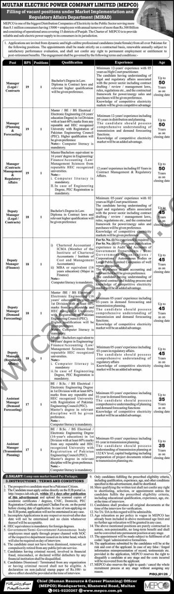 Multan Electric Power Co Ltd MEPCO Jobs 12 July 2026 Express 1