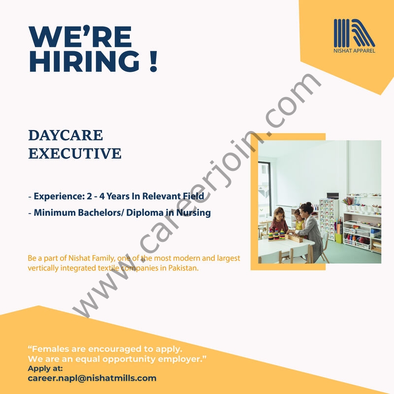 Nishat Apparel Pvt Ltd Jobs Daycare Executive 1