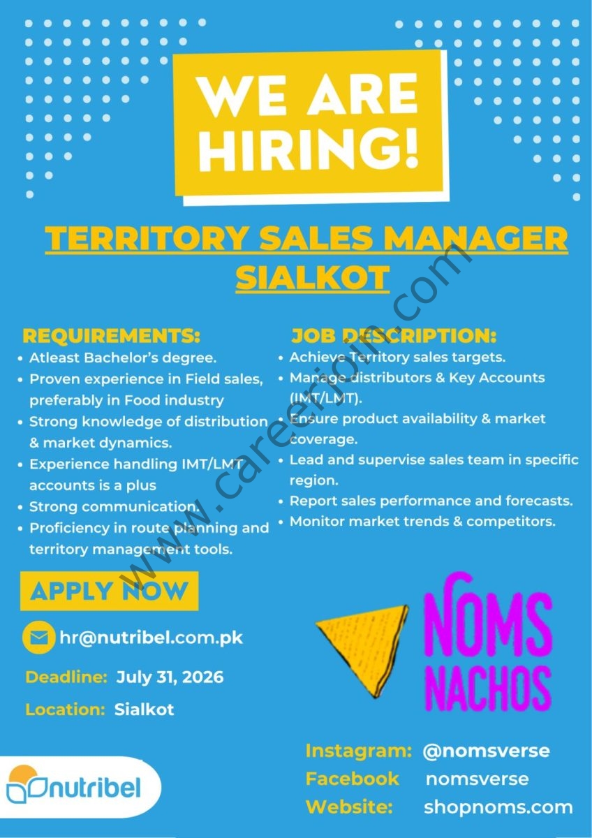 Nutribel Pvt Ltd Jobs Territory Sales Manager  1