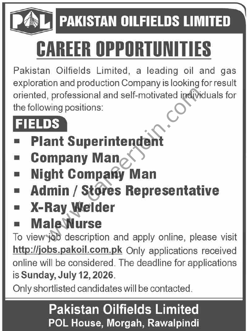 Pakistan Oilfields Ltd POL Jobs 05 July 2026 Dawn 1