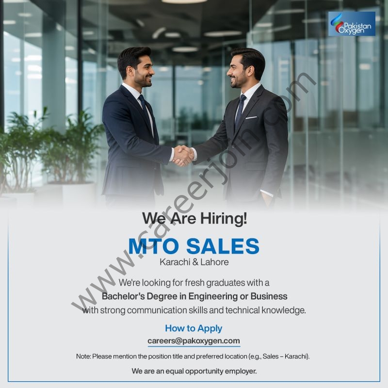 Pakistan Oxygen Pvt Ltd Jobs MTO Sales 1